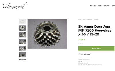 Roue Libre Shimano Dura Ace MF-7200 6 Vitesses 13-20 - 382g - ISO Vis - Occasion Très Bon état