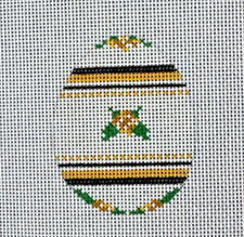 Danae Needlepoint Canvas 758-ES Easter Egg Handpainted 18 Mesh Yellow Rose