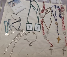 Lot Of Religious Items Rosary,Bracelets Christianity