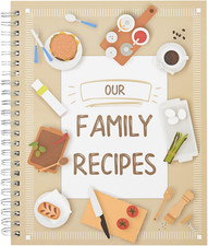 Blank Family Cookbook Recipe Binder - 6.5 X 8.2 in Hardcover Spiral Bound - 90 R