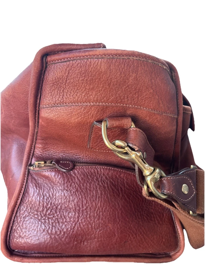 Bolsa de viagem GHURKA Express #2 vintage (1999) couro castanho NOVA $2695 - Imagem 4 de 4