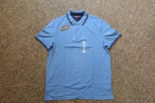 New Michael Kors Greenwich Cotton Polo Shirt - LARGE - Ocean Blue Heather