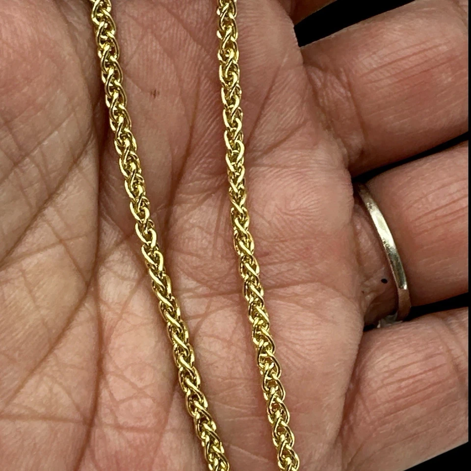Collar de cadena de trigo RCI en oro amarillo de 14 k 20,25" pulgadas 2,5 mm de grosor unisex Foto 2 de 4