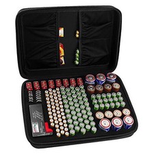 Hard Battery Organizer Storage Box, Carrying Case Bag Holder - Holds 148 Large