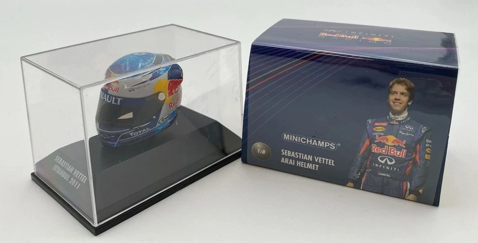 MINICHAMPS 1:8 MODELLINO CASCO AUTO F1 RED BULL VETTEL GP ISTANBUL 2011 DIE CAST - Immagine 2 di 3