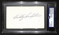 Freddie Lindstrom HOF Signed/Autographed 3x5 Index Card PSA/DNA Giants BA204649