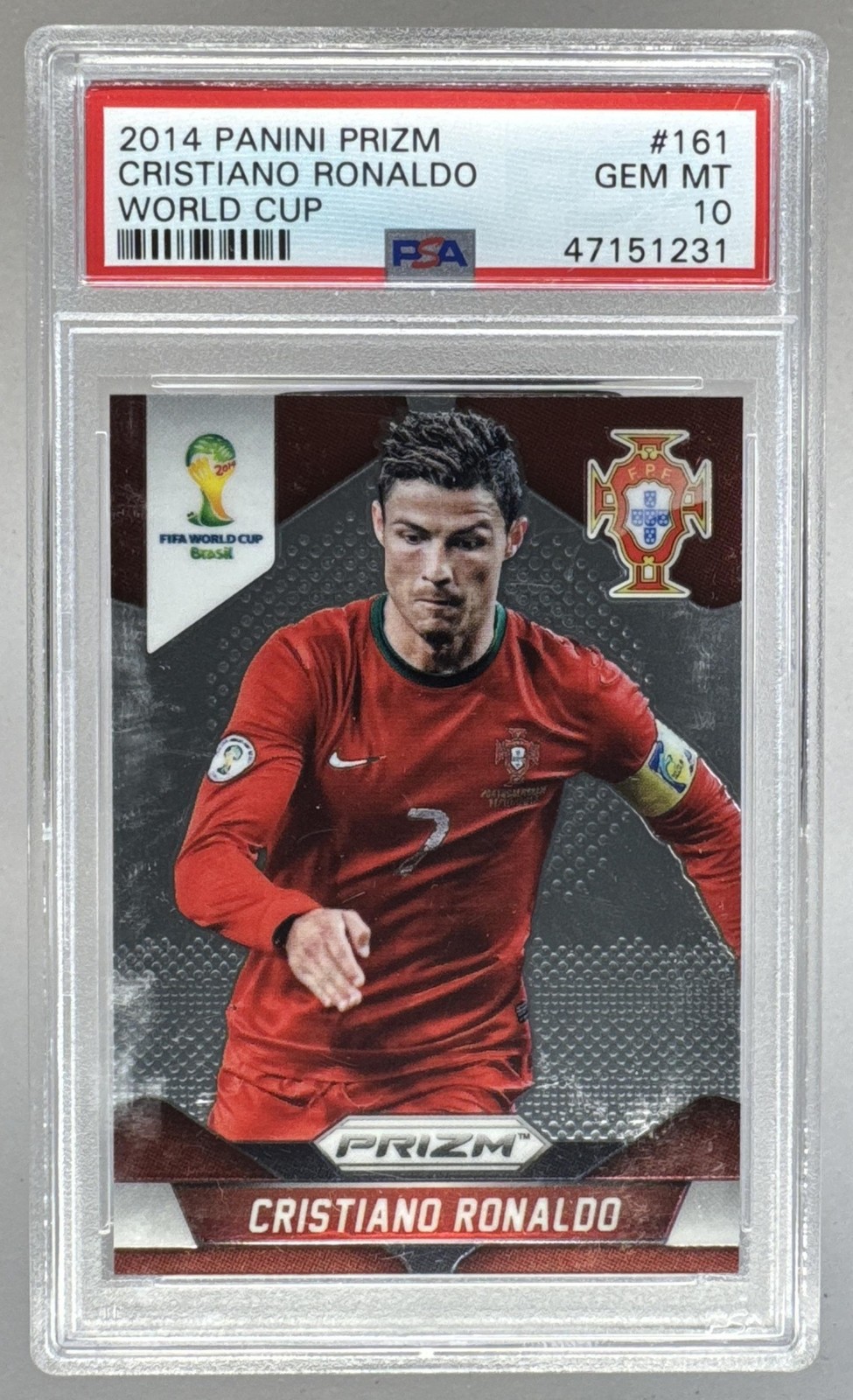 47151231 Cristiano Ronaldo 2014 Panini Prizm FIFA World Cup Brazil #161 PSA 10