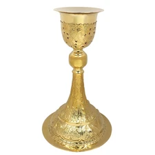 Needzo Chalice and Paten Set, High Polished Brass Communion Cup Dish, Catholic