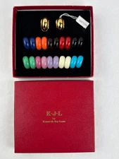 KENNETH JAY LANE Interchangeable Hoop Earrings Boxed Set KJL Vintage Gold Tone