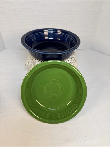 Fiestaware HLC Cereal/Soup  Bowls 7”  Blue & Green