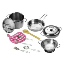 koolsoo 12Pcs/Set Kids Little Chef Kitchen Pretend Play Cookware Set Toys Tool