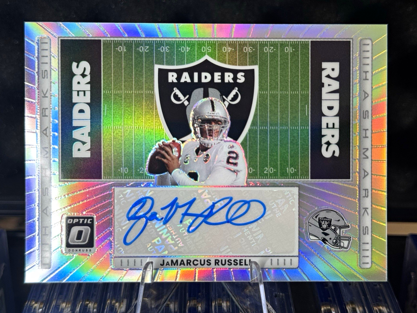 Panini Donruss Optic - 2025 JaMarcus Russell Raiders HM-JR Auto Prizm Insert