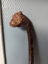 Antique Carved Cane, Bulldog Head Handle