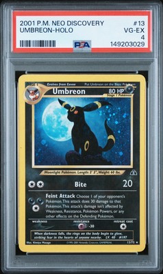 2001 POKEMON NEO DISCOVERY #13 UMBREON-HOLO PSA 4