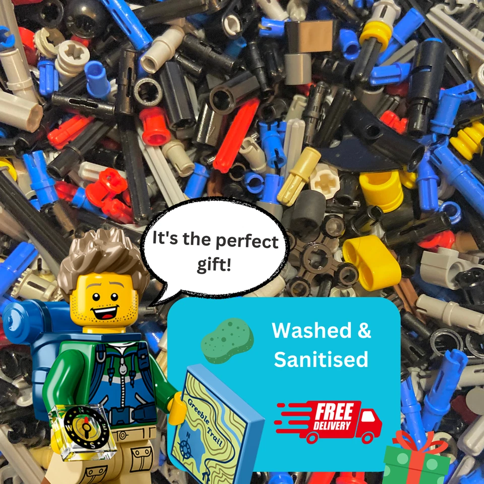 LEGO Technic Pins x 100 Small Mixed Friction Ridges Pegs Connectors Axles Bushes - Image 2 of 4