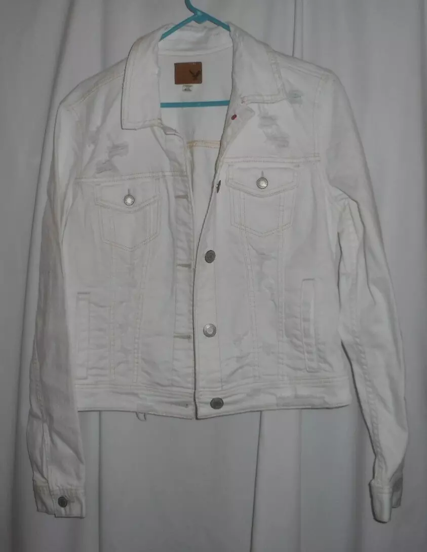 White jean jacket american cheap eagle