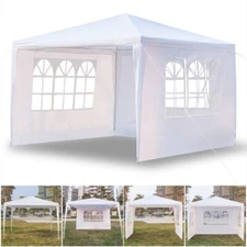 Outdoor Canopy 10x10 ft Party Wedding Tent Three Side Gazebo Pavilion Tent White