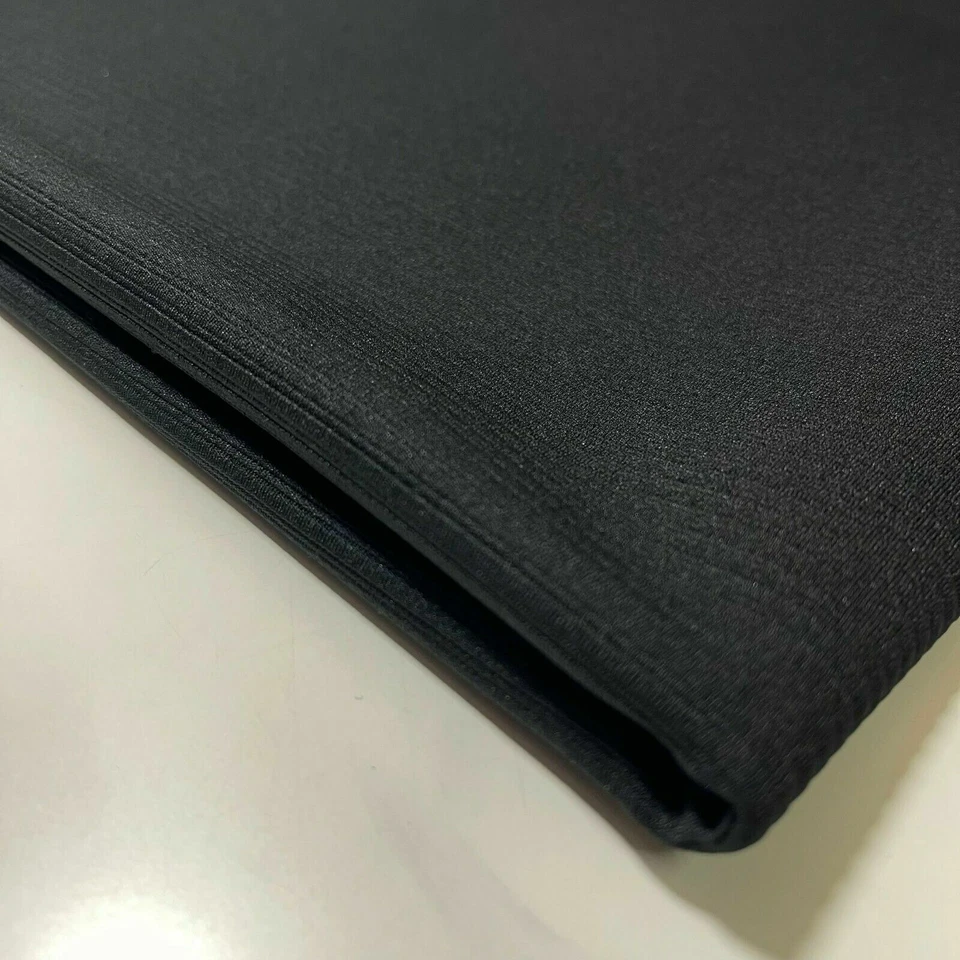 Black Ribbed Viscose 4 Way Stretch Spandex Jersey Dress Cuffing Fabric 150cm  - Image 4 of 4
