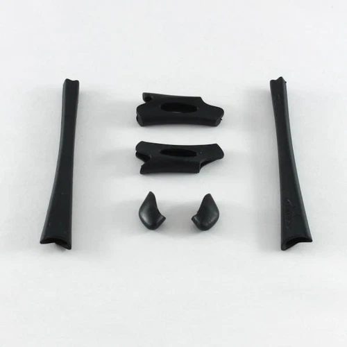 New Walleva Black Lower And Upper Earsocks + Nosepads For Oakley Flak Jacket XLJ - product listing photo