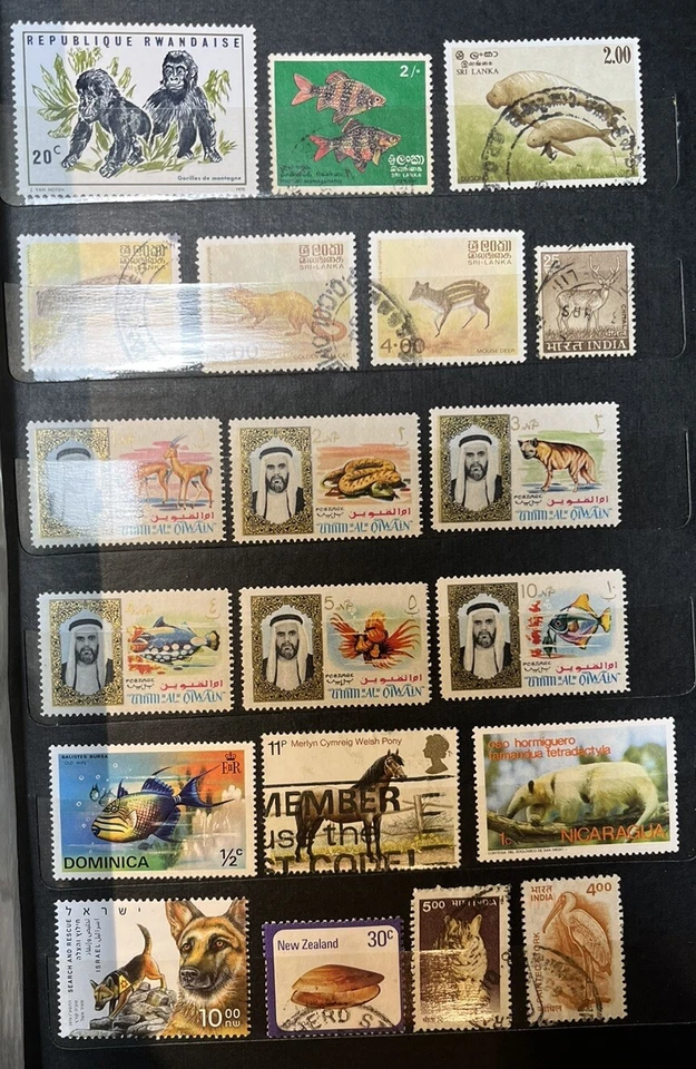 206 мировых марок - животные, птицы, рыбы и раковины из 47 стран в наличии книга - Изображение 4 из 4