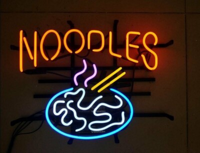 24''x20'' Noodles Chopstick Open Neon Sign Lamp Light Visual Handmade Beer L 