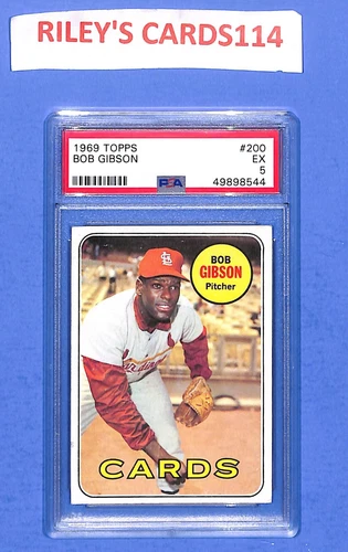 1969 Topps Bob Gibson #200 PSA 5 EX HOF St. Louis Cardinals Legend!