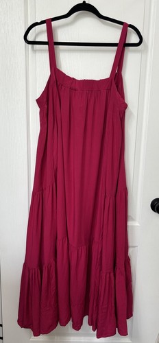 NWT Evolverie Tiered Maxi Dress Size XL Raspberry Pink Boutique $79 - Picture 6 of 10