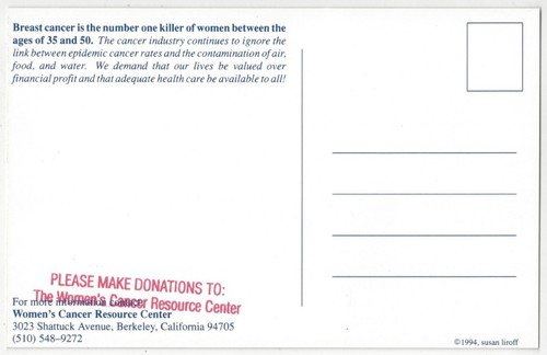 Breast Cancer Postcard - Topless Woman w/ Mastectomy - Shocking Image - Picture 2 of 2