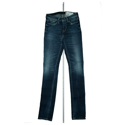PEPE JEANS New Damen stretch Hose straight regular high W. W26 L32 Blau NEU