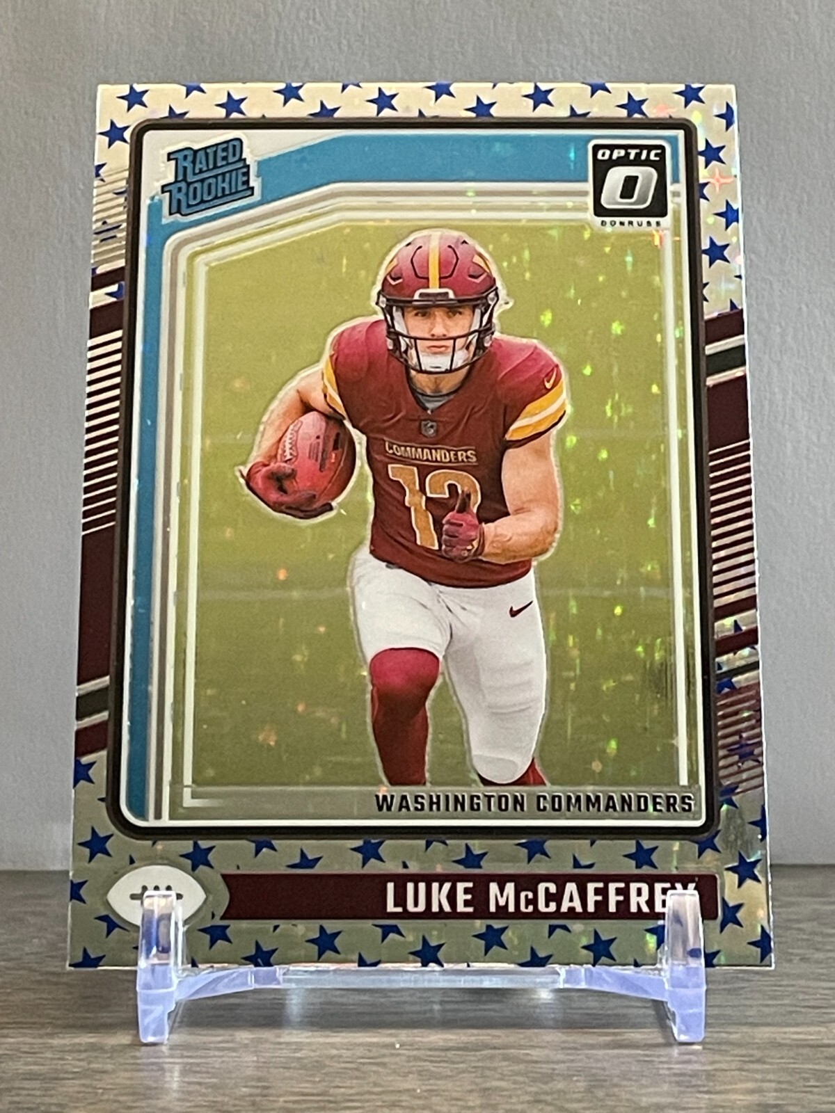 2024 Panini Donruss Optic Luke McCaffrey Rated Rookie Stars Prizm #268 RC