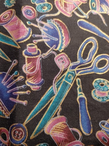 4 Yds.Hoffman International Cotton Fabric Metallic Gold Sewing Notions Black(#89 - Picture 4 of 7