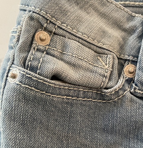 Blue Asphalt Skinny Jeans Juniors Size 1 Light Blue Denim Stretch Raw Wash - Picture 14 of 16