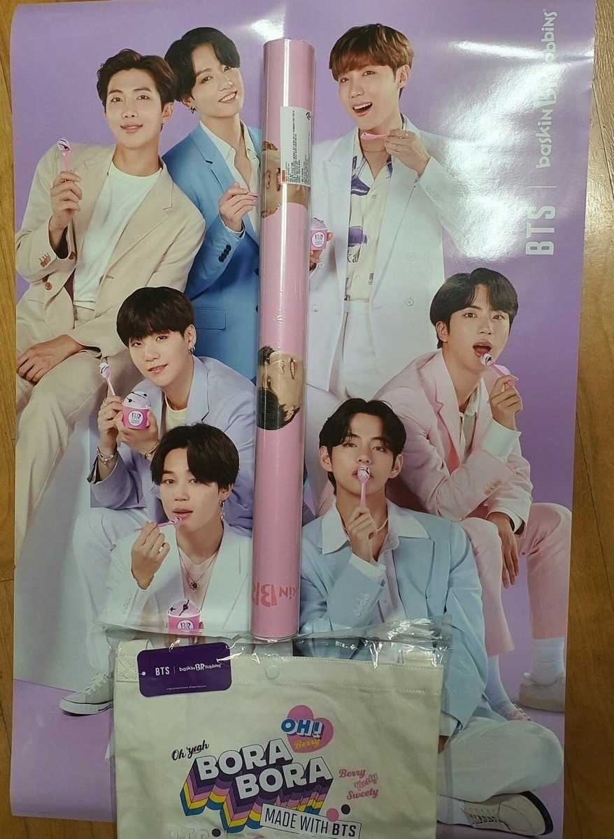 BTS 2020 Official Baskin robbins BTS soulder eco bag bromide
