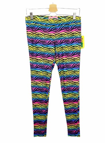 Nuevo con etiquetas Leggings Tipsy Elfos Neón Arco Iris Cebra Talla Pequeña Novedad Orgullo Retro - Imagen 2 de 8