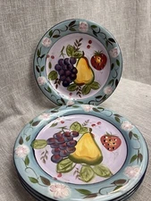 Set Of 4 Bella Fruita Rim 10.75 in Gibson Elite, Dishwasher & Microwave Safe