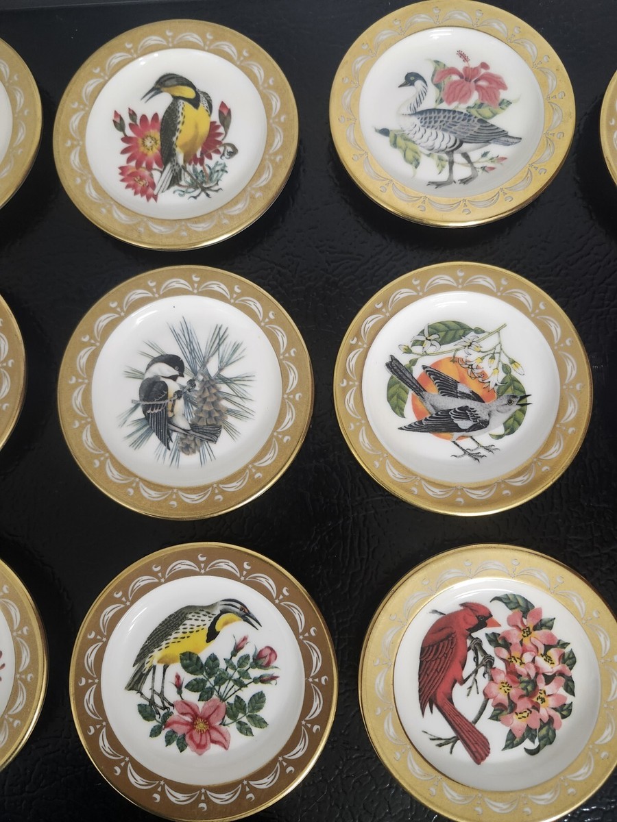Complete Set 50 States Franklin Porcelain State Birds & Flowers