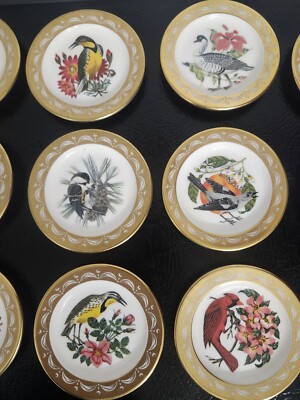 Complete Set 50 States Franklin Porcelain State Birds & Flowers
