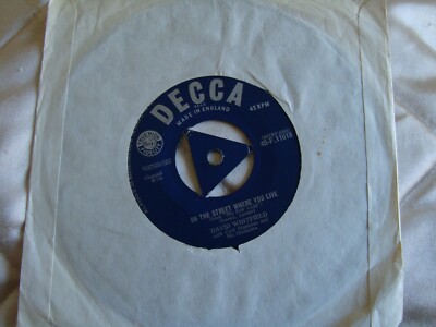 DAVID WHITFIELD  On the Street Where you Live / Afraid - VINYL 7 ''   Decca 45-F