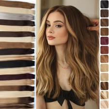 CLEARANCE Tape In 100 Real Remy Human Hair Extensions Skin Weft Full Head Brown