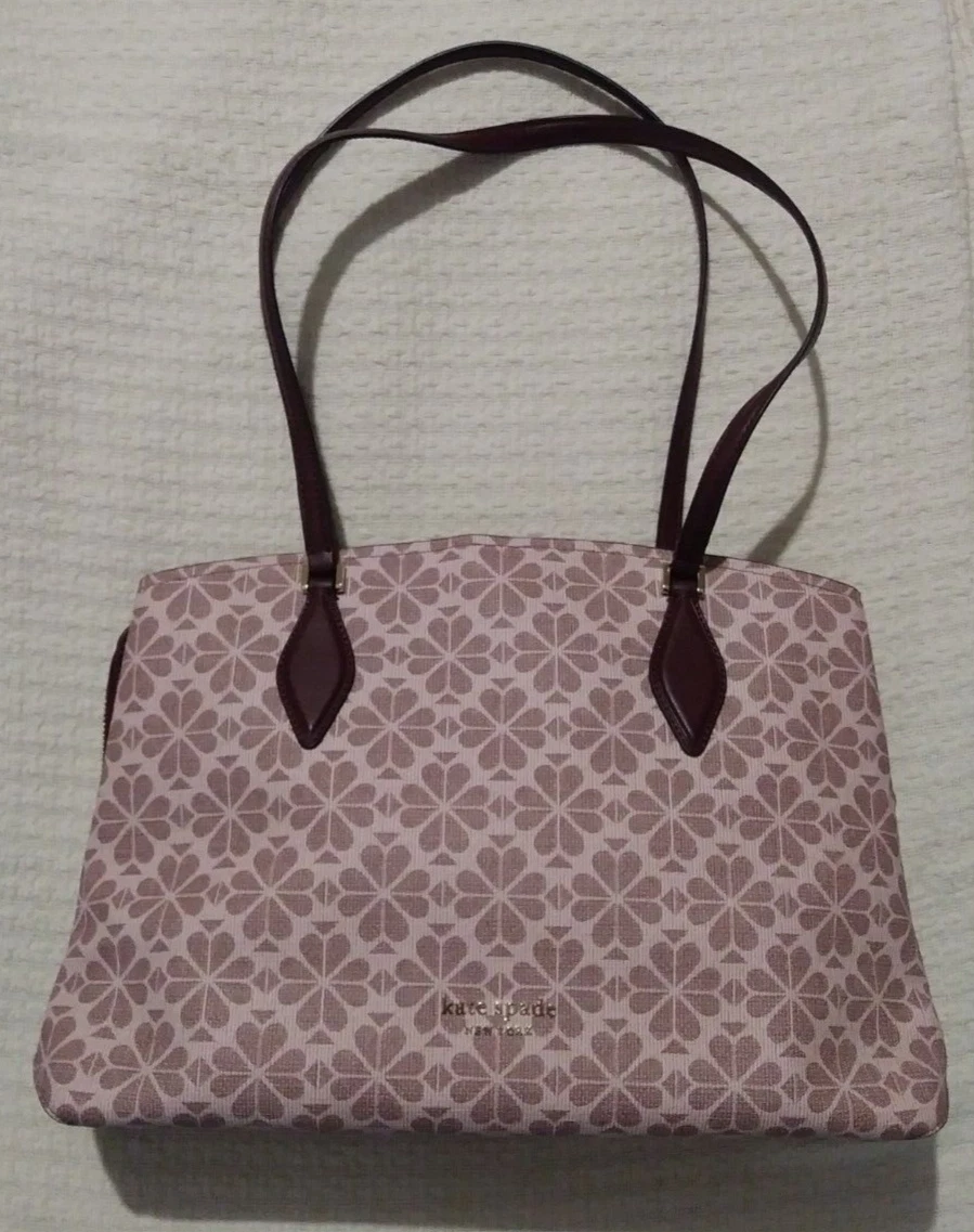 Borsa a tracolla Kate Spade Grande ZEEZEE rosa con fiori rivestiti in tela quasi nuova