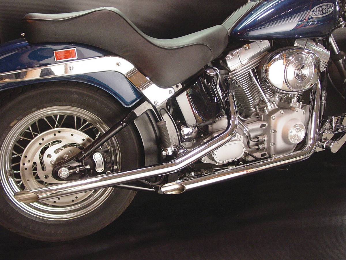ハーレーダビッドソン　DRAG Specialties Exhaust Drag Pipe Set Slash Cut Ends FXST 1984-2006 EVO TC
