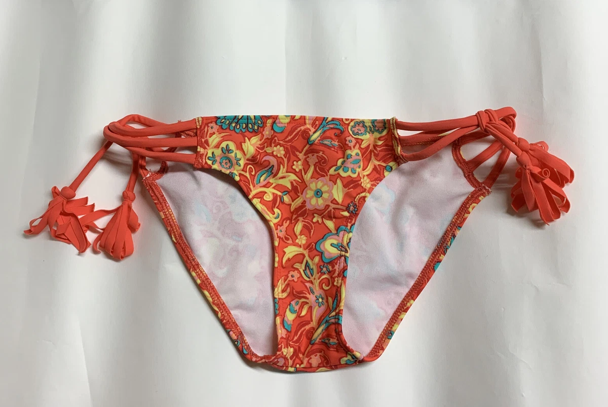 hollister Tassel bikini bottom XS Red Floral