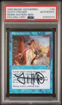 2000 MTG Magic Gathering Scott Fischer Signed Rising Waters Card
