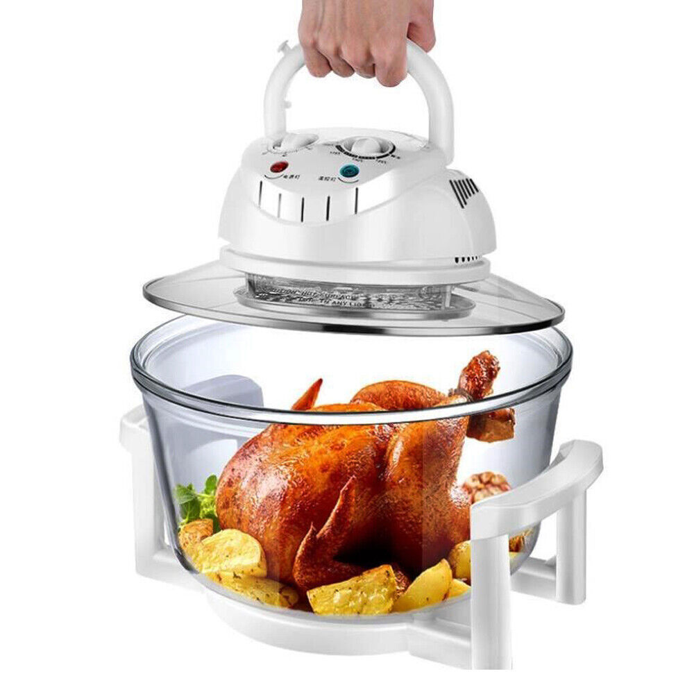 12L Air Fryer Glass Infrared Convection Oven Roaster Glass 360° Heating Cooker