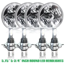 5.75" 5-3/4" Round LED Headlight Hi/Lo Beam H4 Lamp For Cadillac Calais 1965-74