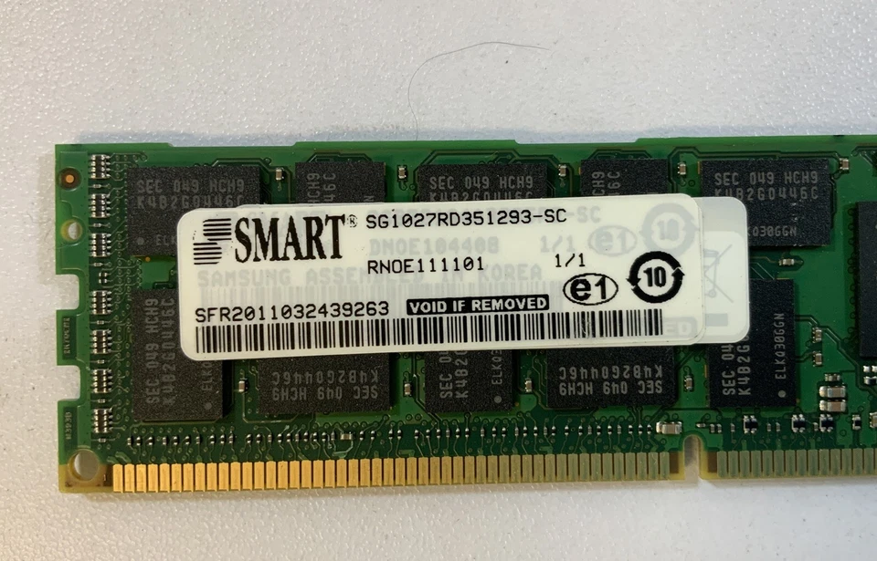 SG1027RD351293-SC Smart Modular 8GB PC3-10600 Dual Rank Memory Q4C - Image 2 of 4