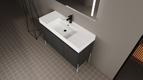 48"Freestanding Bathroom Vanity w/Resin Sink,Storage Cabinet w/Soft Closed Doors - Picture 11 of 13