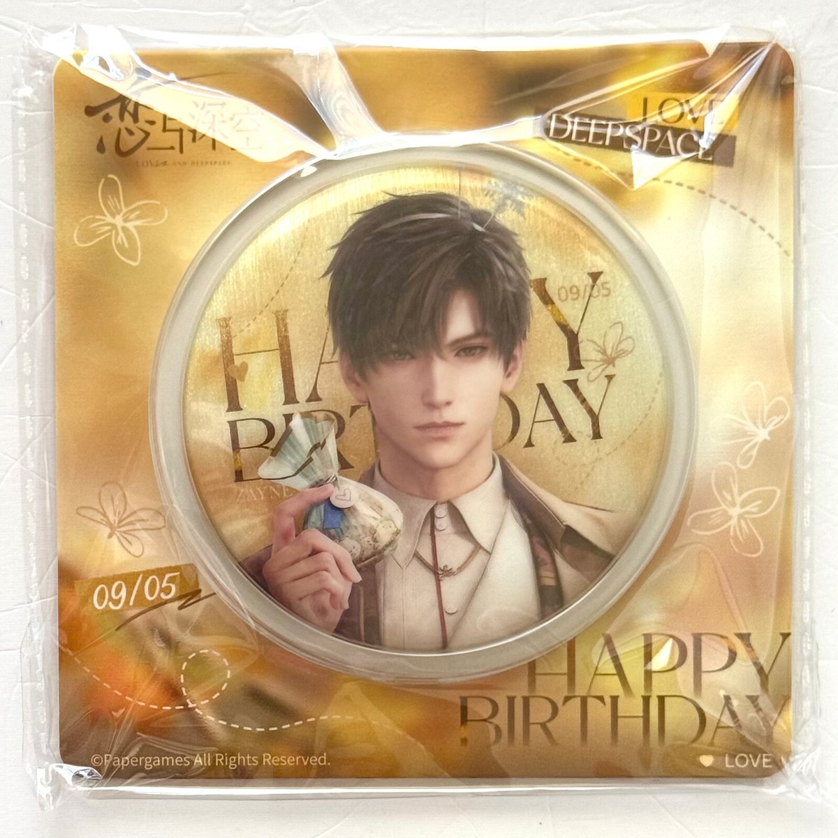 Zayne 75mm pin badge birthday official Love and Deepspace US