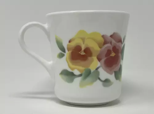 Vintage Corelle Corning Ware Summer Blush Pansy Pansies Coffee Mug Tea Cup