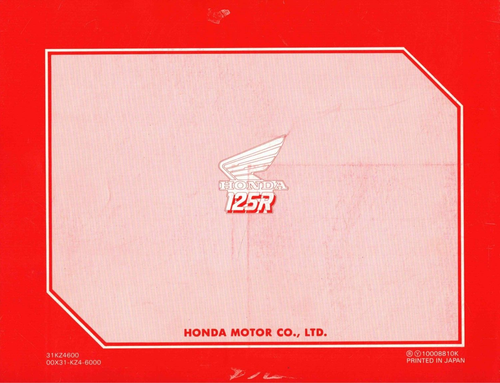 Manual del propietario y manual de competencia Honda 1989 CR125/CR125R genuino nuevo de stock - Imagen 2 de 2